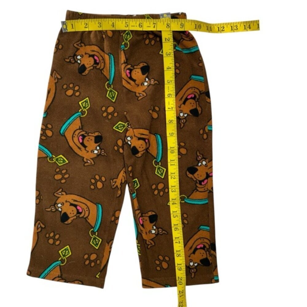 Scooby-Doo Fleece Pajama Pant Brown Multicolor Cartoon Print Unisex Toddler 4T - Picture 3 of 12
